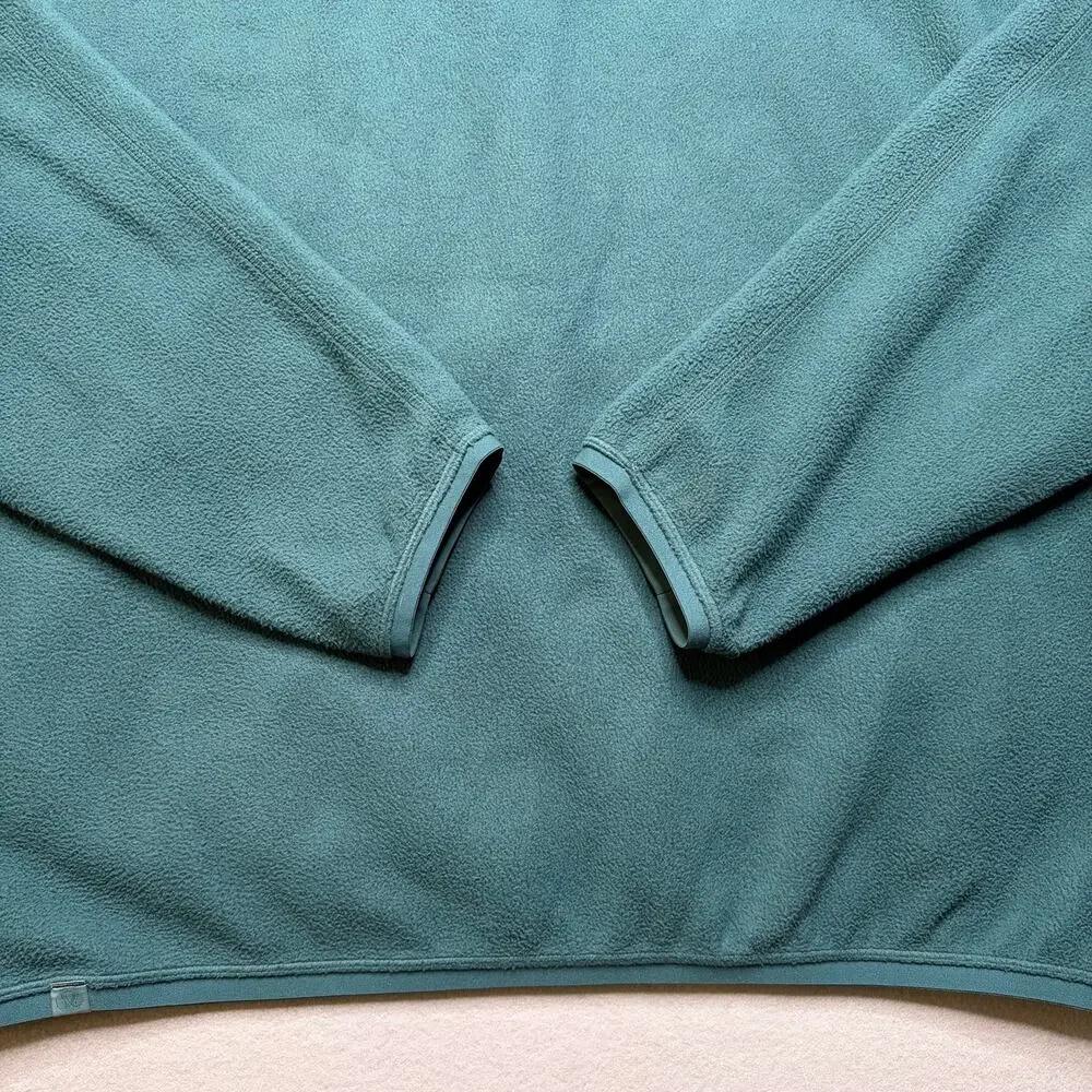 Lululemon Fleece Pullover Mens L Green Half Zip Relaxed Fit Pockets Soft Warm
